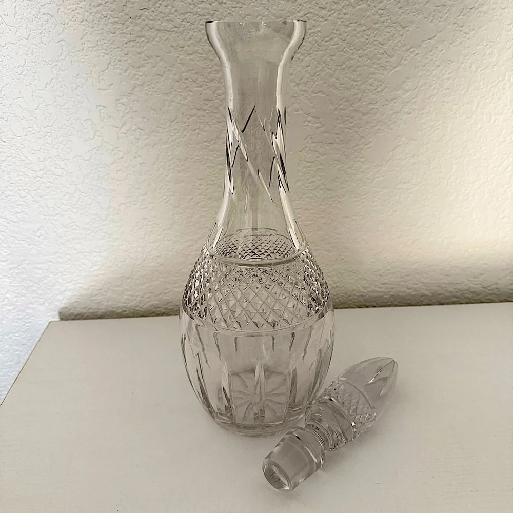 VTG Crystal Decanter/Acorn Shaped Stopper 16” High